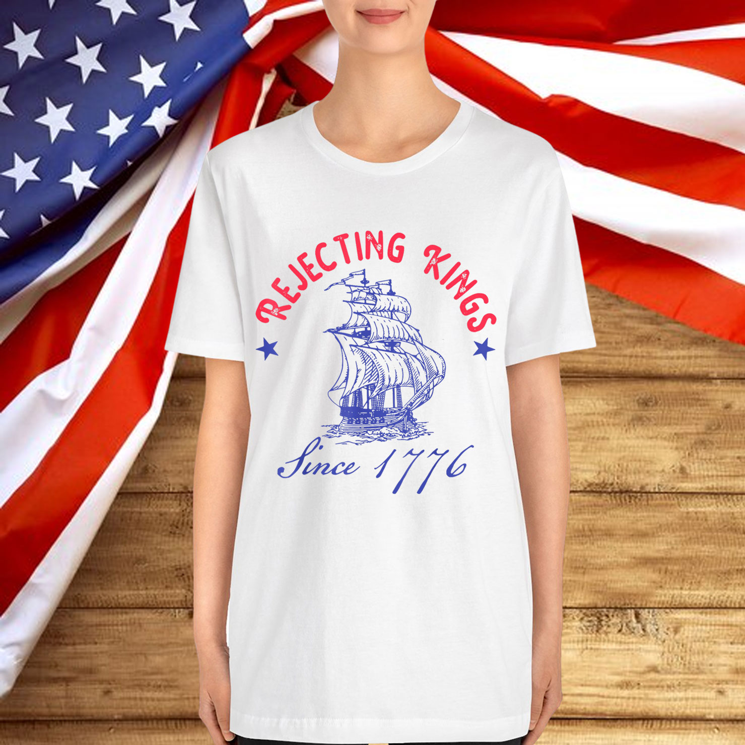 Retro Rejecting Kings Since 1776 Mens T-Shirt
