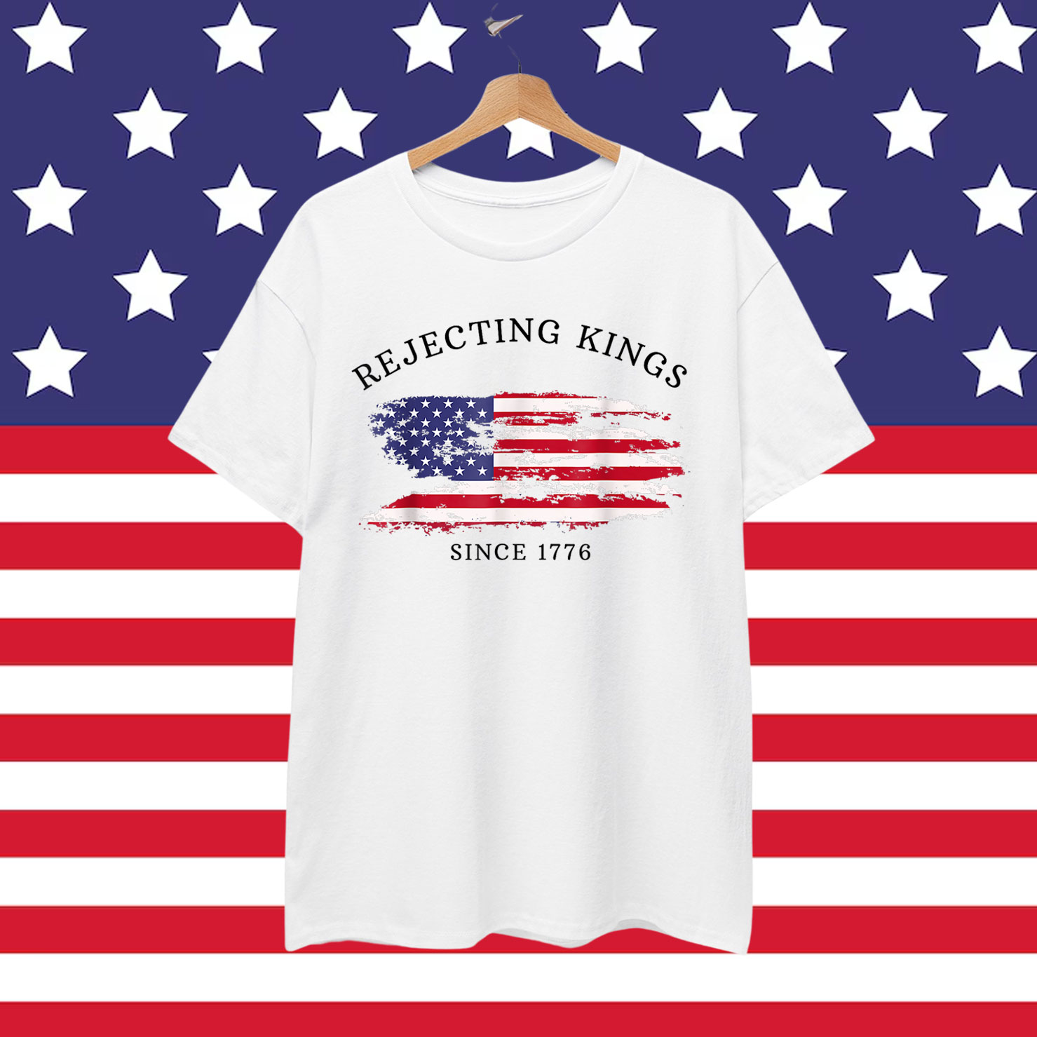 Retro Rejecting Kings Since 1776 Protest Pro Democracy T-Shirt