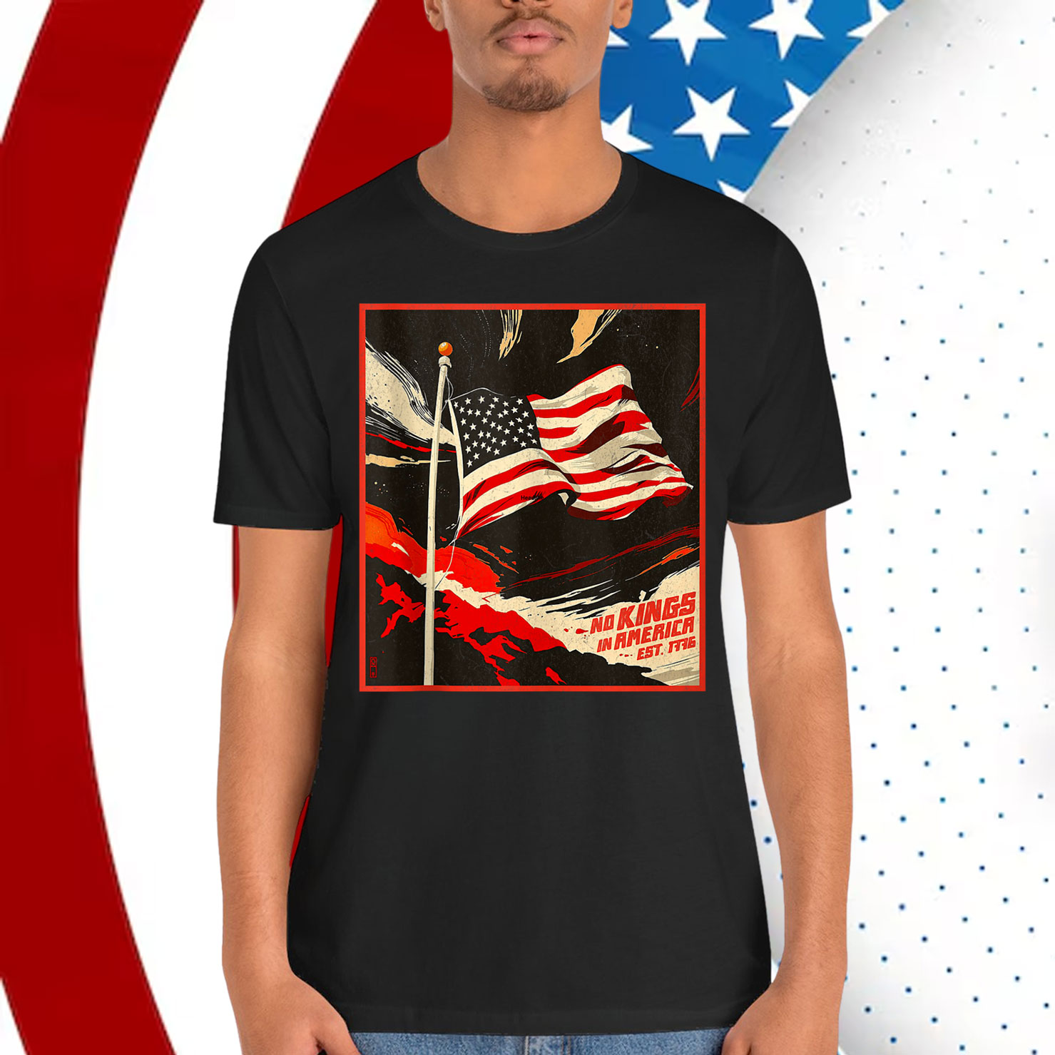 Retro Style No Kings in America Since 1776 Vintage 1950s T-Shirt