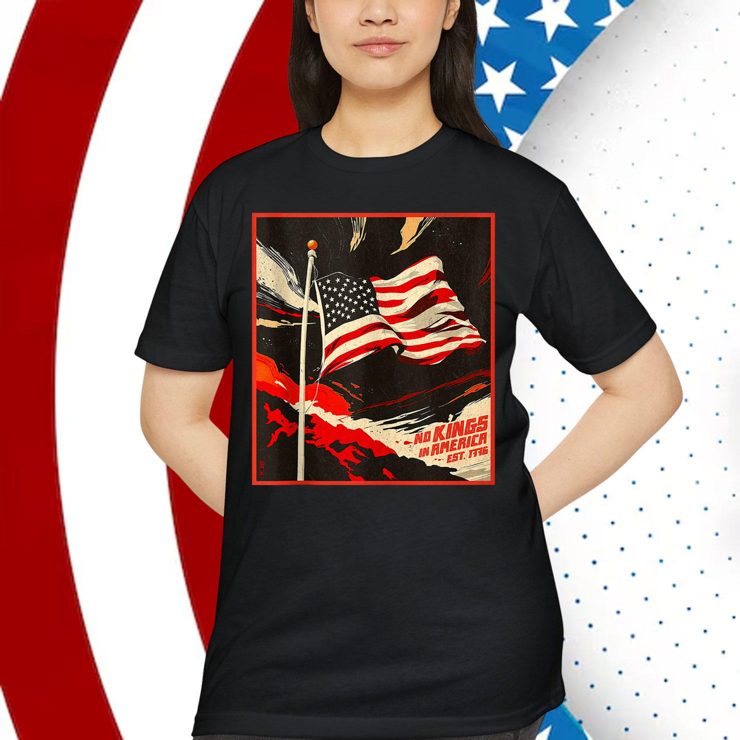 Retro Style No Kings in America Since 1776 Vintage 1950s T-Shirt