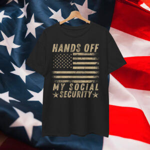 Retro Vintage Flag Hands Off My Social Security T-Shirt