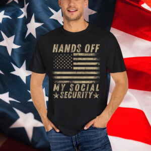 Retro Vintage Flag Hands Off My Social Security T-Shirt
