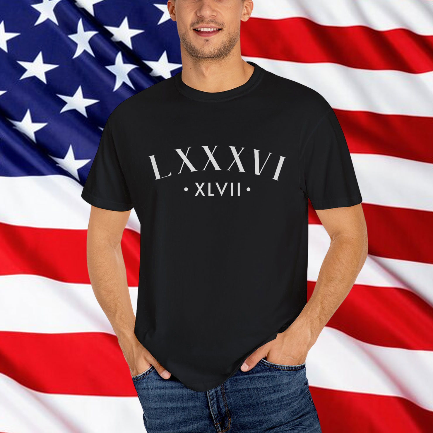 Roman Numerals LXXXVI XLVII 8647 Subtle Anti Trump T-Shirt
