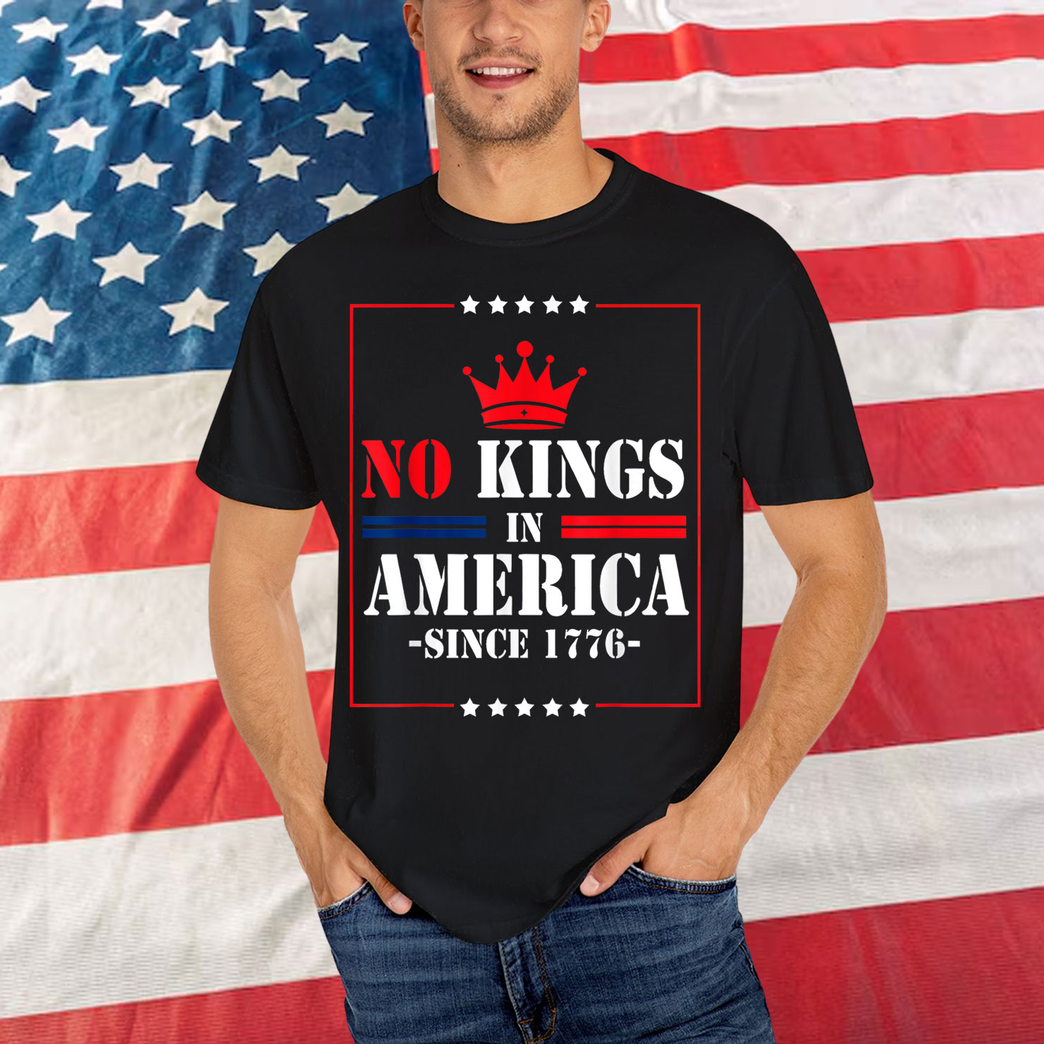 No Kings America Since 1776 Groovy T-Shirt