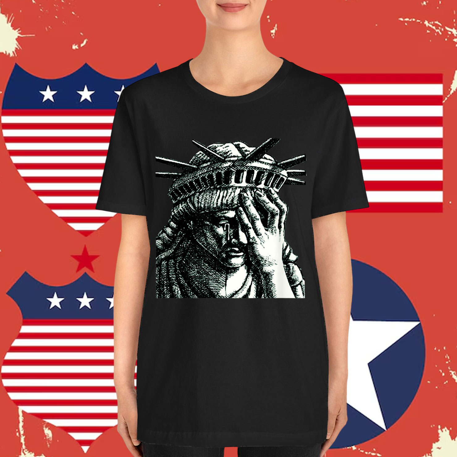 Statue of Liberty Crying Anti Trump Resist No Muslim Ban T-Shirt