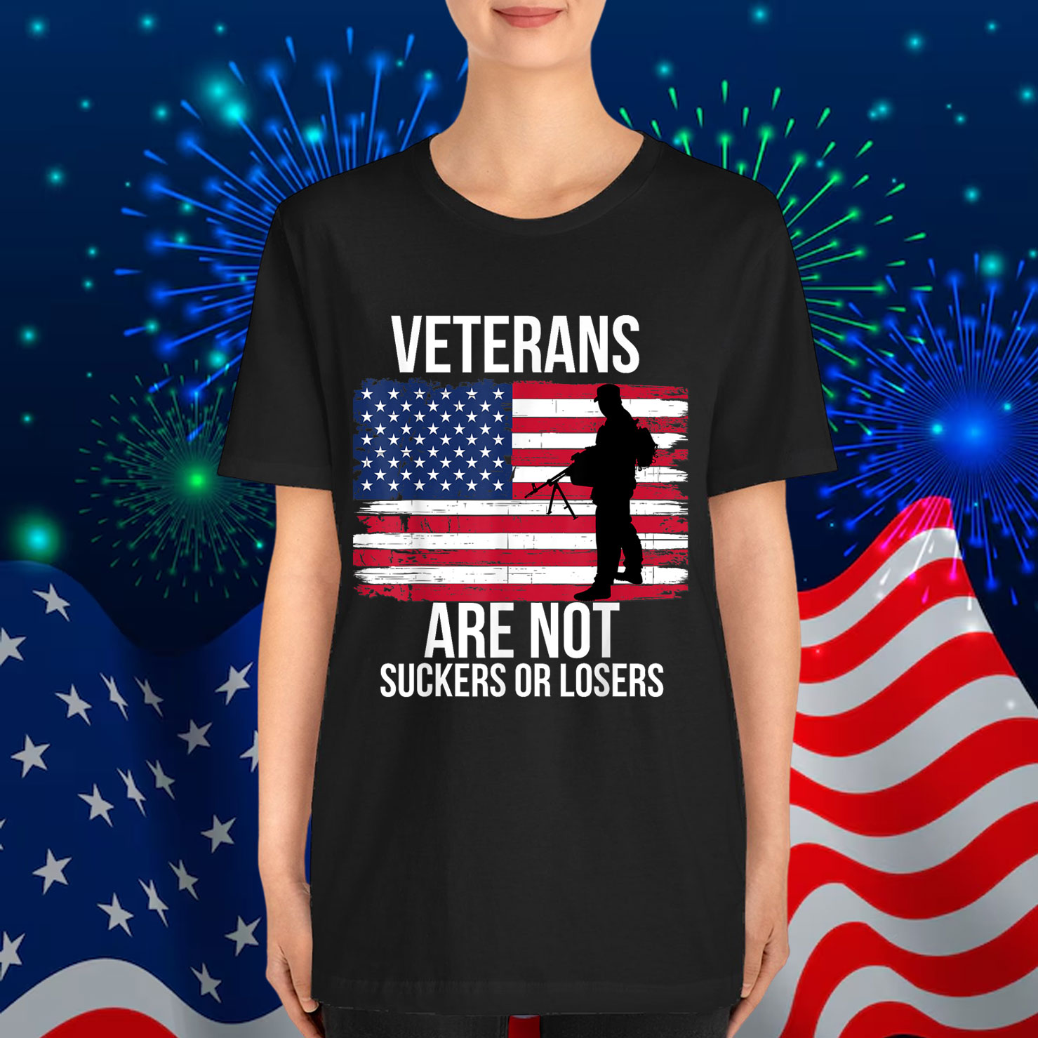 Veterans Are Not Suckers Or Losers Biden 2020 ANTI TRUMP T-Shirt