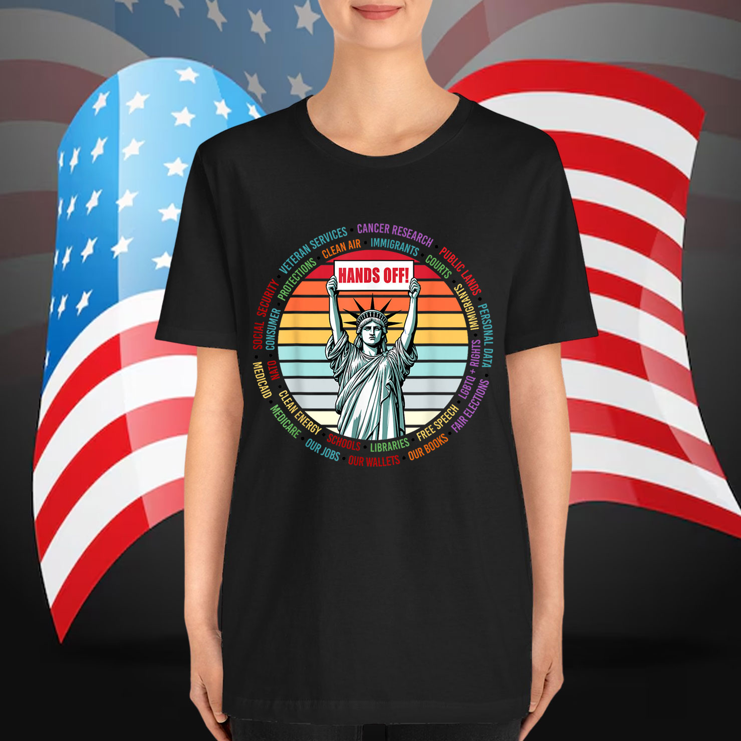 Vintage Hands Off Protest Anti Trump T-Shirt
