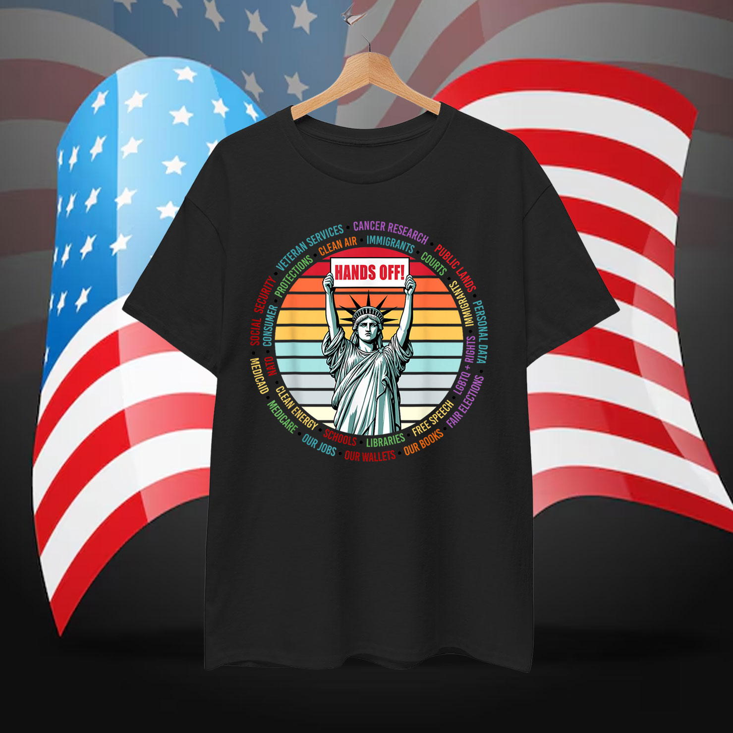 Vintage Hands Off Protest Anti Trump T-Shirt