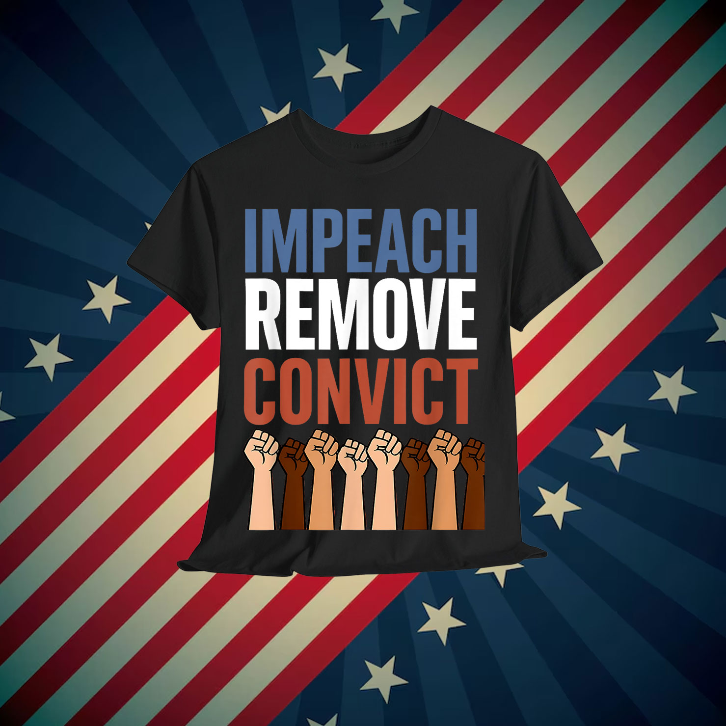 Vintage Impeach Remove Convict Funny T-Shirt