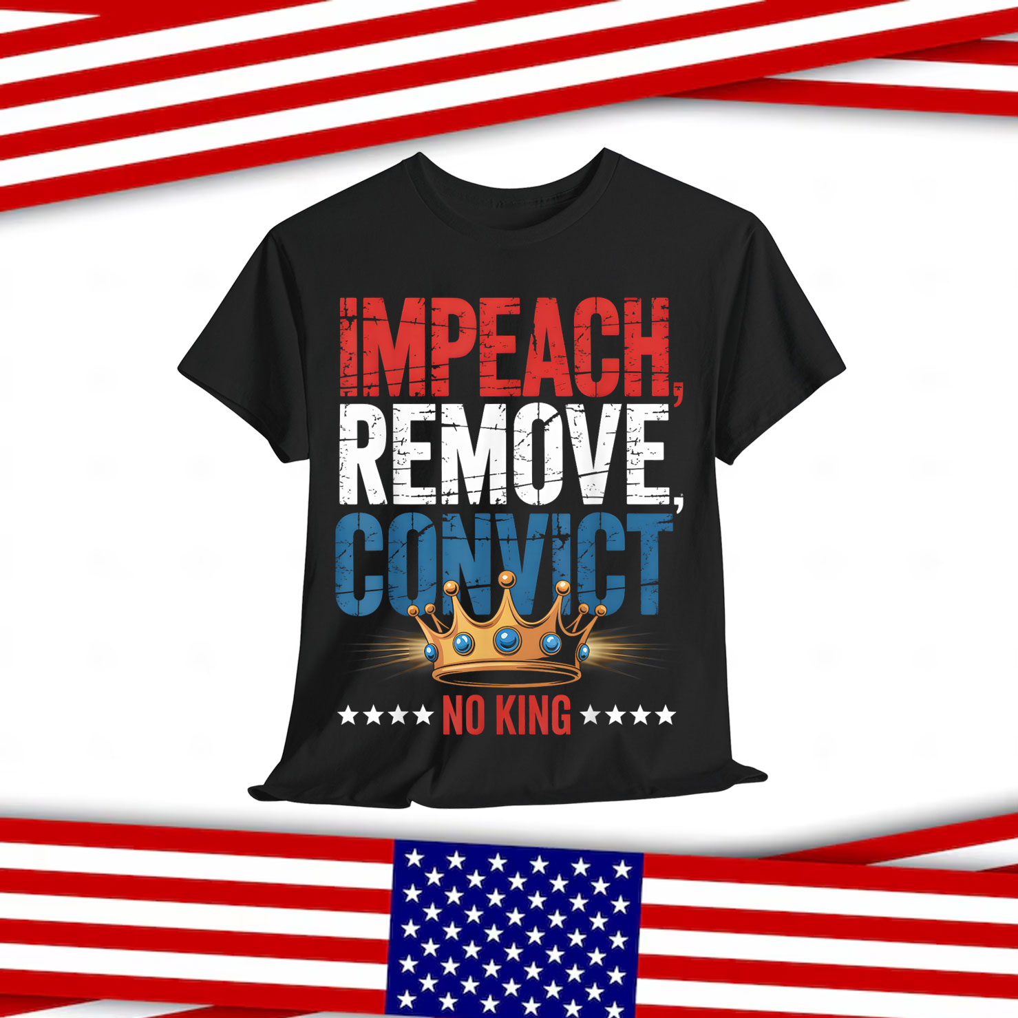 Vintage Impeach Remove Convict No Kings T-Shirt