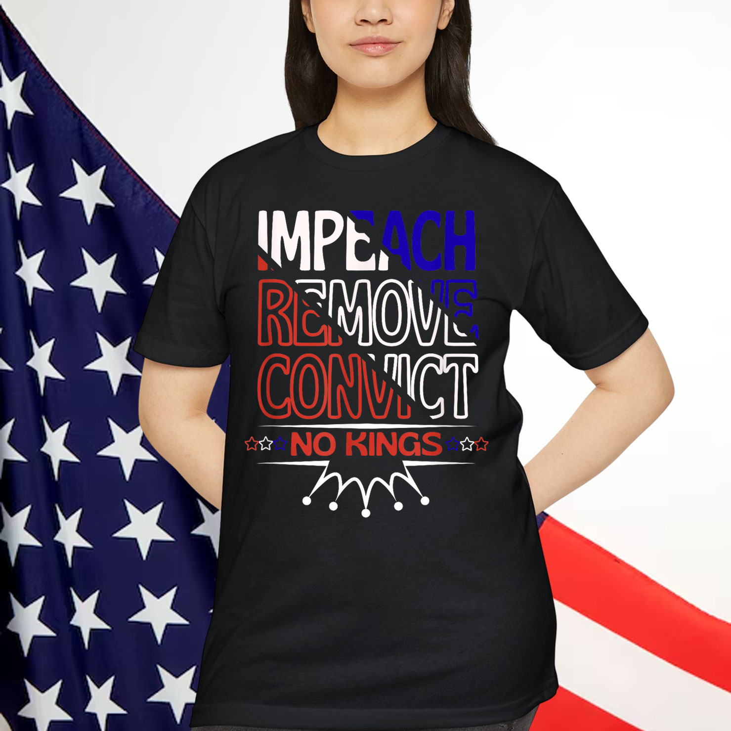 Vintage Impeach Remove Convict No Kings Since 1776 Protest T-Shirt