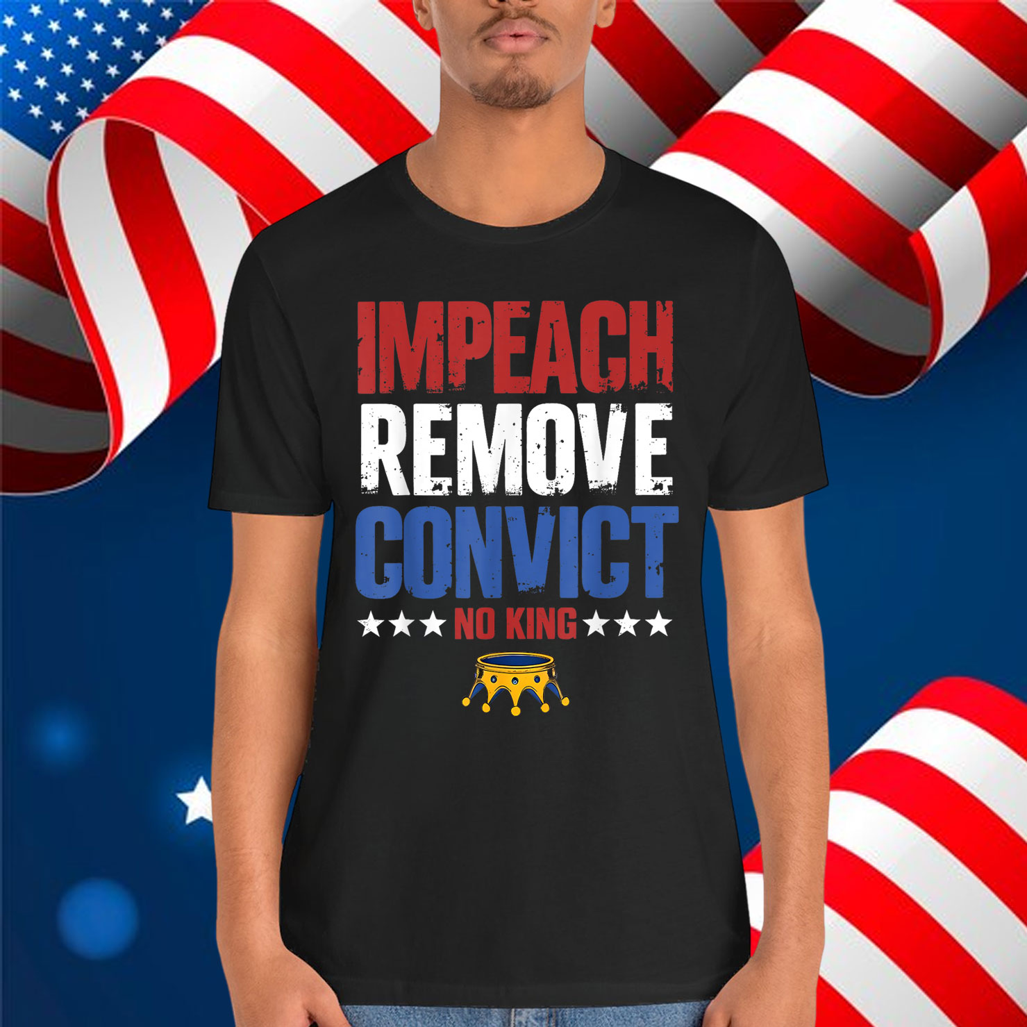 Vintage Impeach Remove Convict No Kings Since T-Shirt