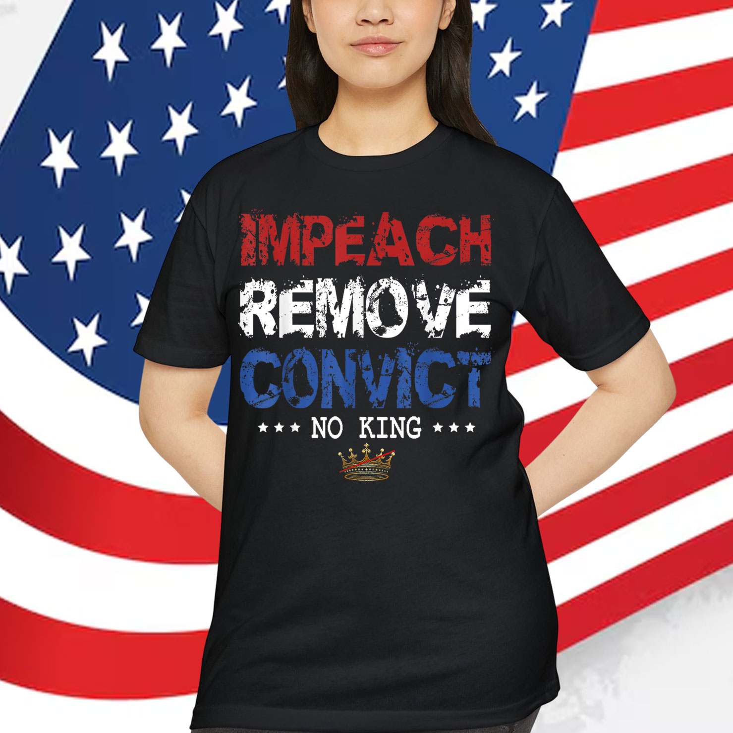 Vintage Impeach Remove Convict No Kings T-Shirt