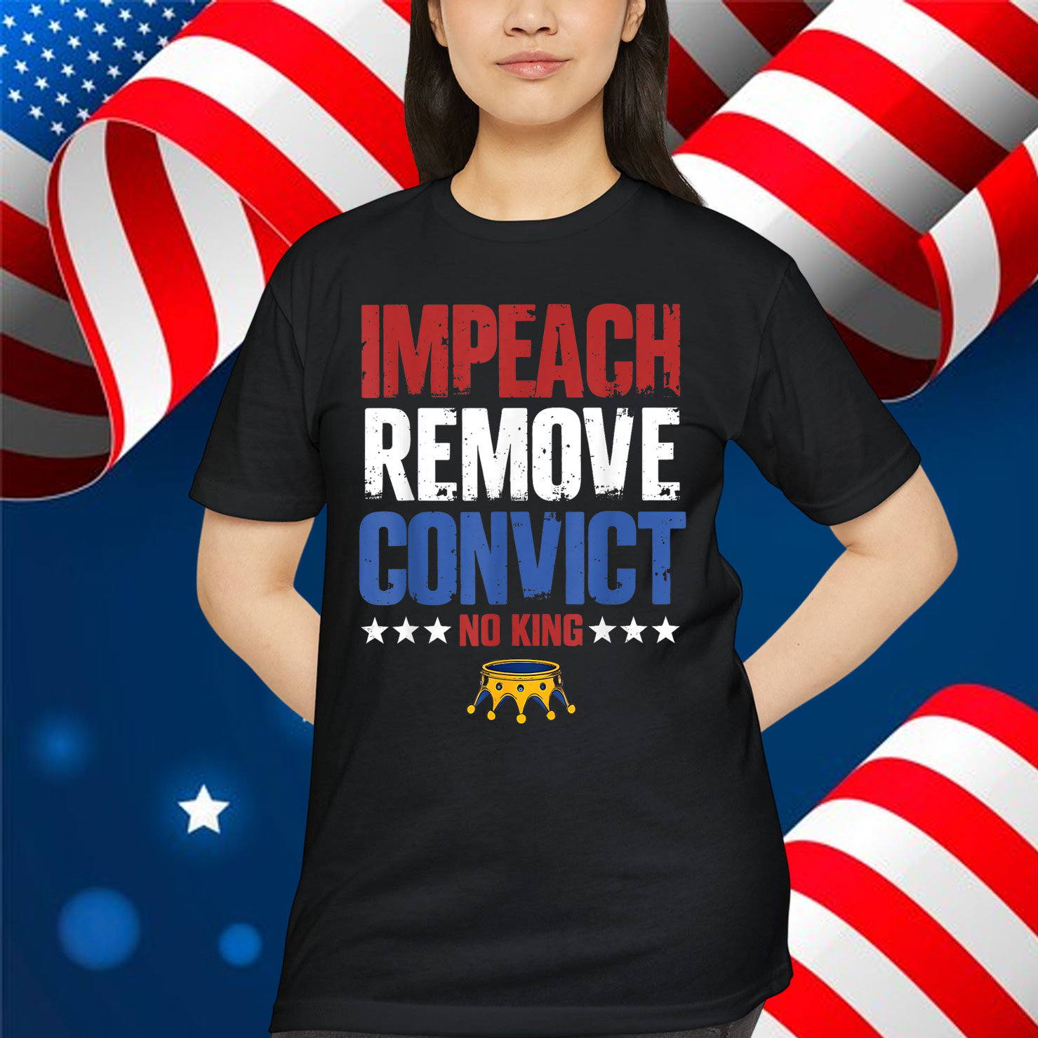 Vintage Impeach Remove Convict No Kings Since T-Shirt