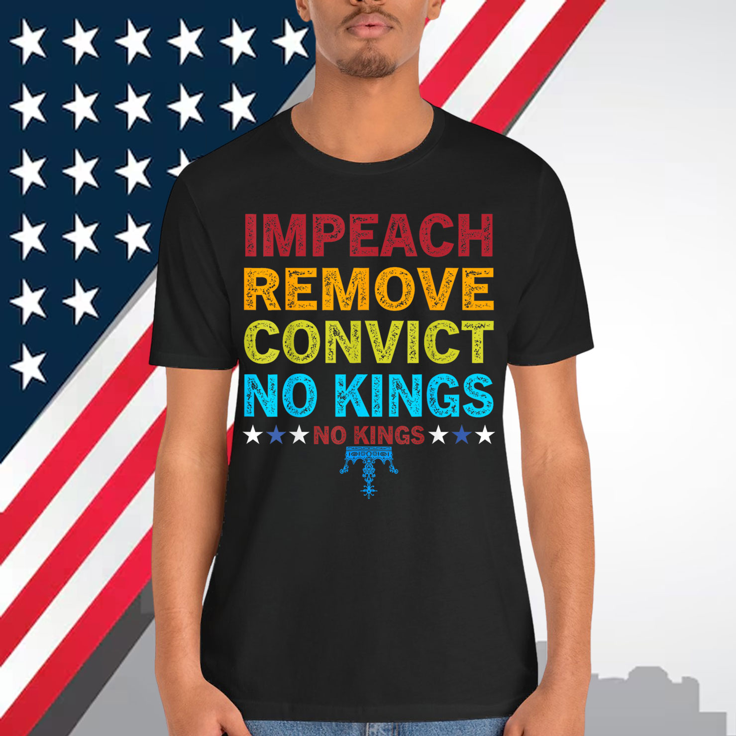 Vintage Impeach Remove Convict No Kings T-Shirt