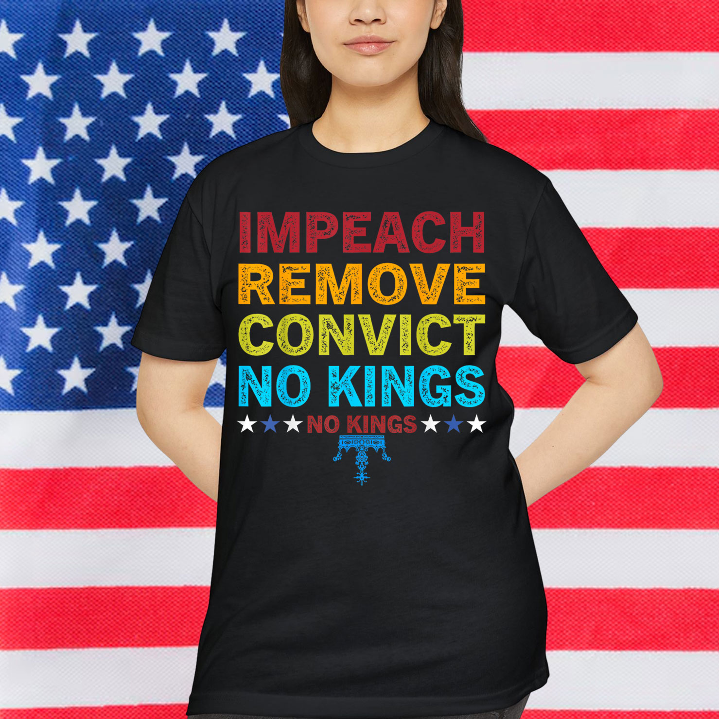 Vintage Impeach Remove Convict No Kings T-Shirt