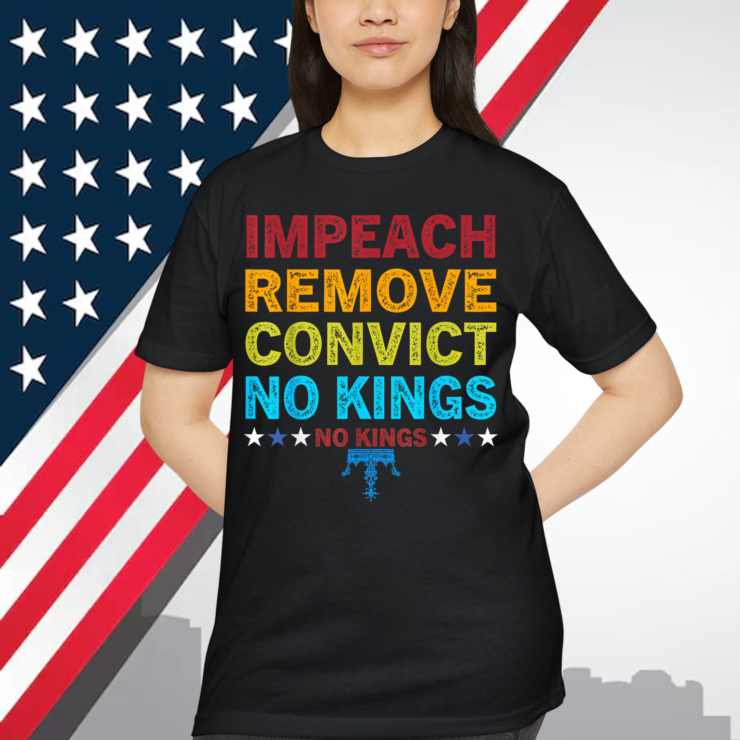 Vintage Impeach Remove Convict No Kings T-Shirt