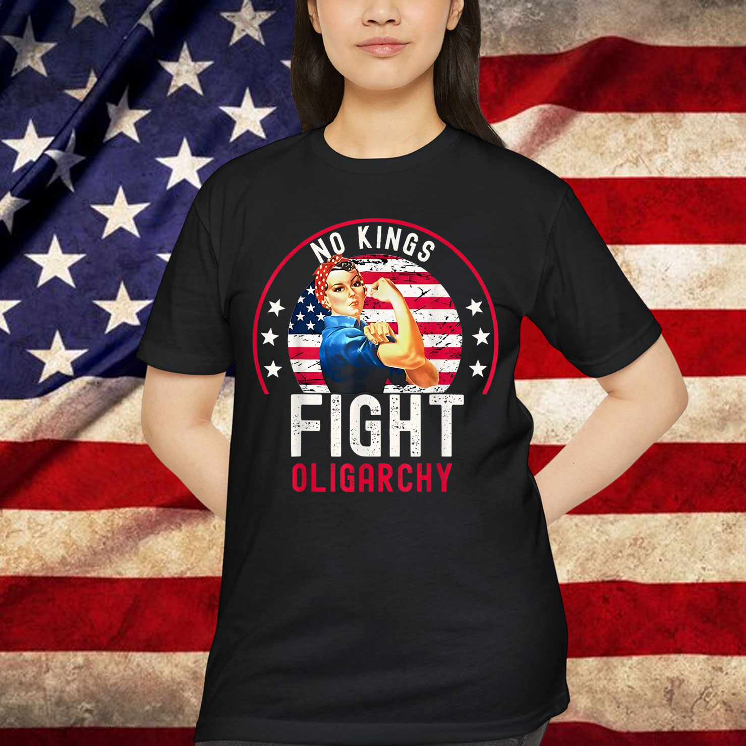 Vintage No Kings Fight Oligarchy T-Shirt