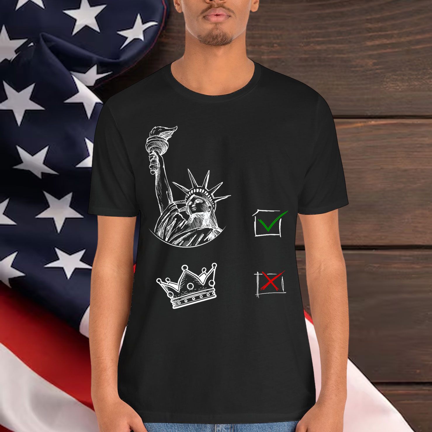 Vintage No Kings Since 1776 USA 4th Of July T-Shirt