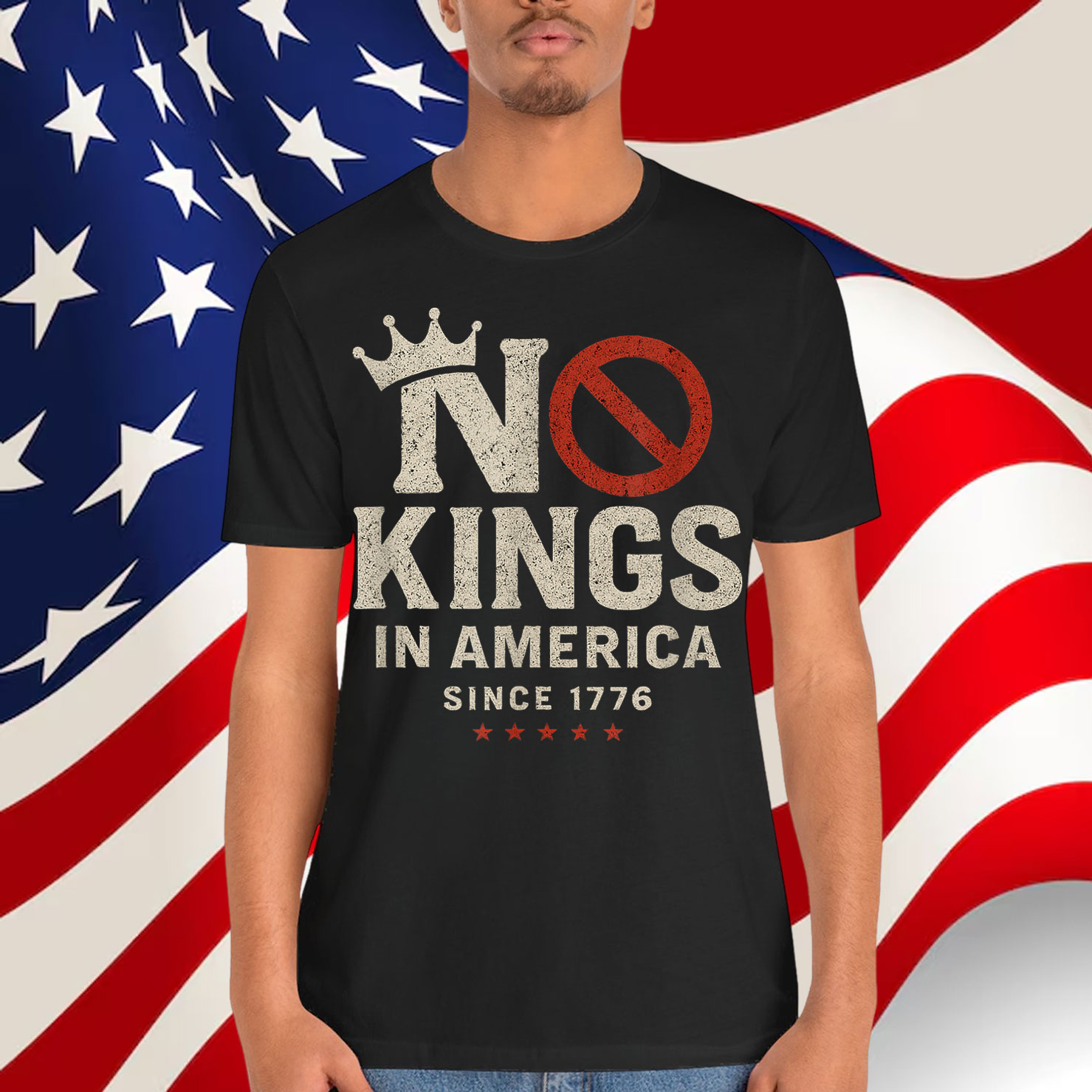 Vintage Patriotic No Kings In America Since 1776 T-Shirt