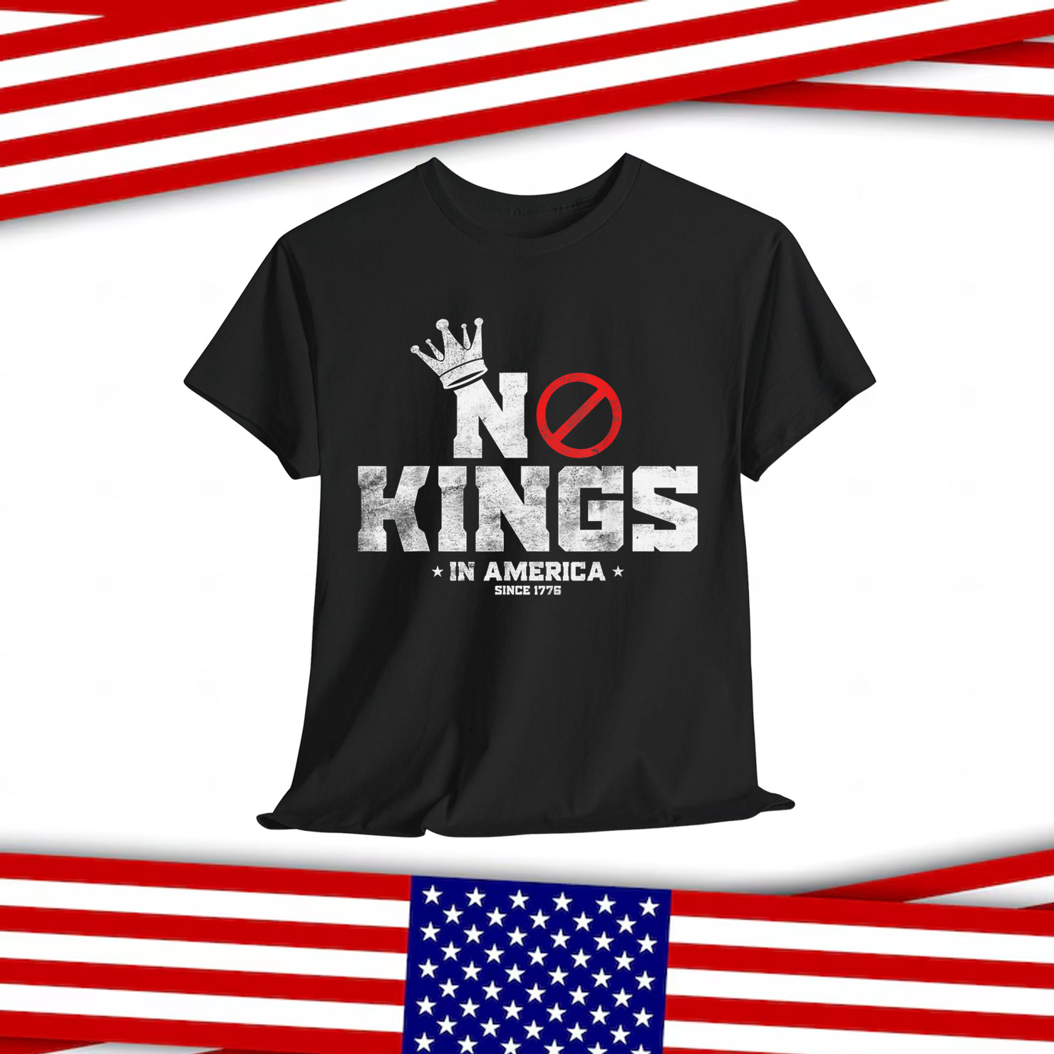 Vintage Patriotic No Kings In America Since 1776 T-Shirt