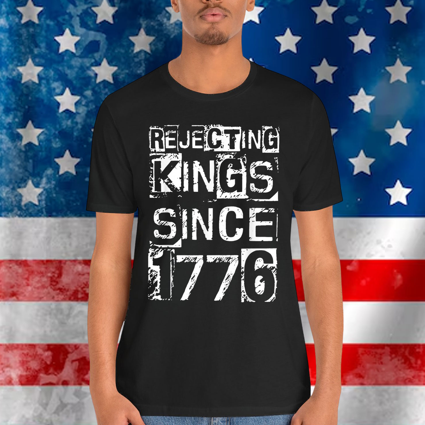Vintage Rejecting Kings Since 1776 No Kings In America T-Shirt