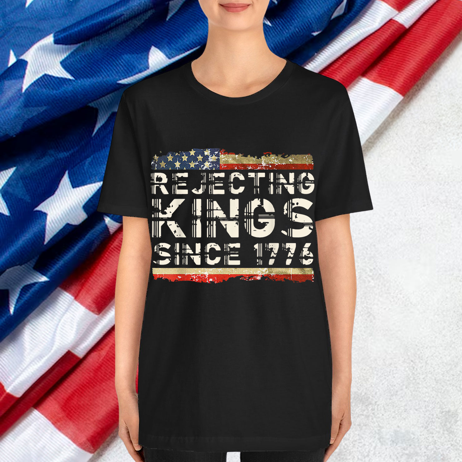 Vintage Rejecting Kings Since 1776 Patriotic T-Shirt