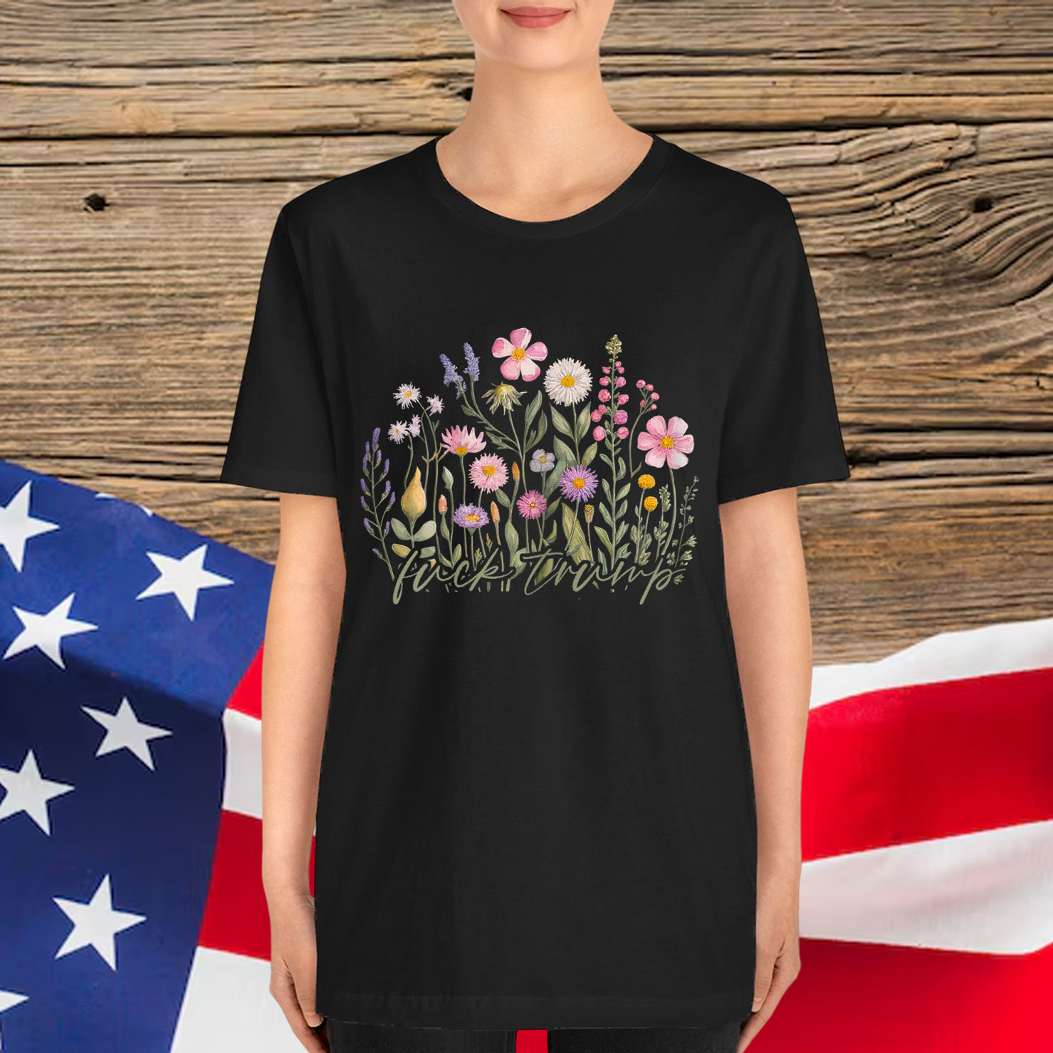 Watercolor Anti Trump Floral Democrat President Liberal T-Shirt