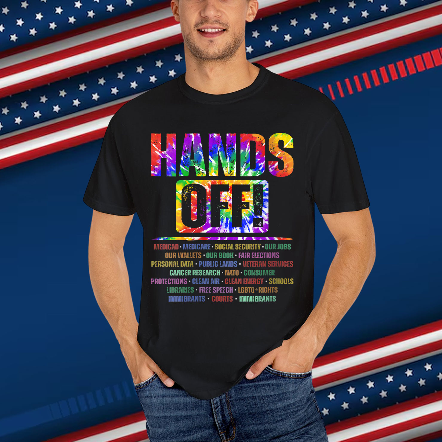 Womens Hands Off Protest Social Security And Medicare T-Shirt