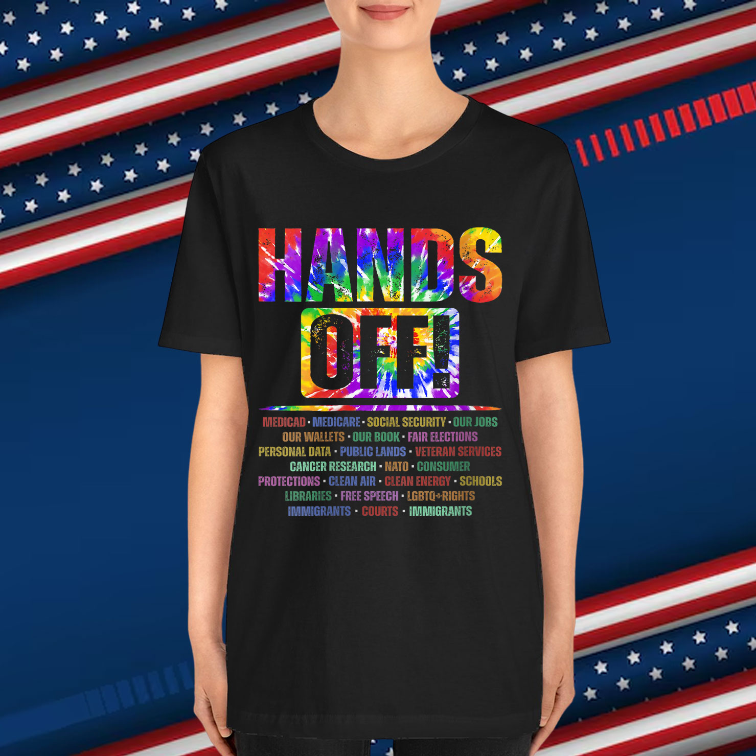 Womens Hands Off Protest Social Security And Medicare T-Shirt