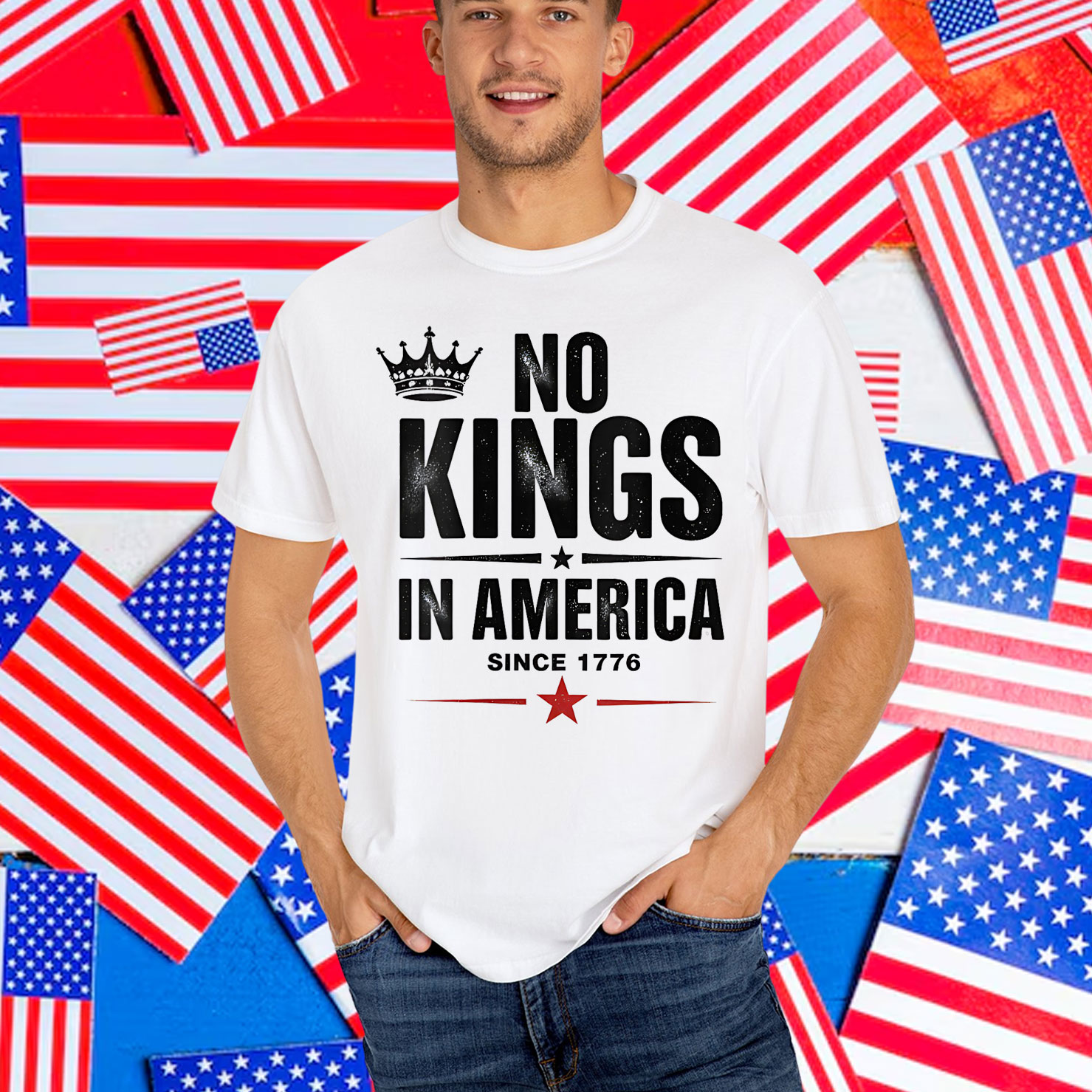 Womens No Kings In America Since 1776 T-Shirt
